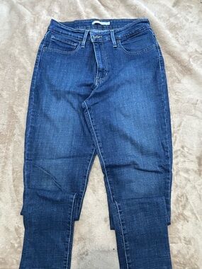 Levi's High-Rise Slim Straight Jeans in Dark Blue